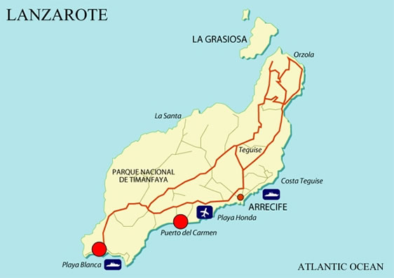 Map of Lanzarote
